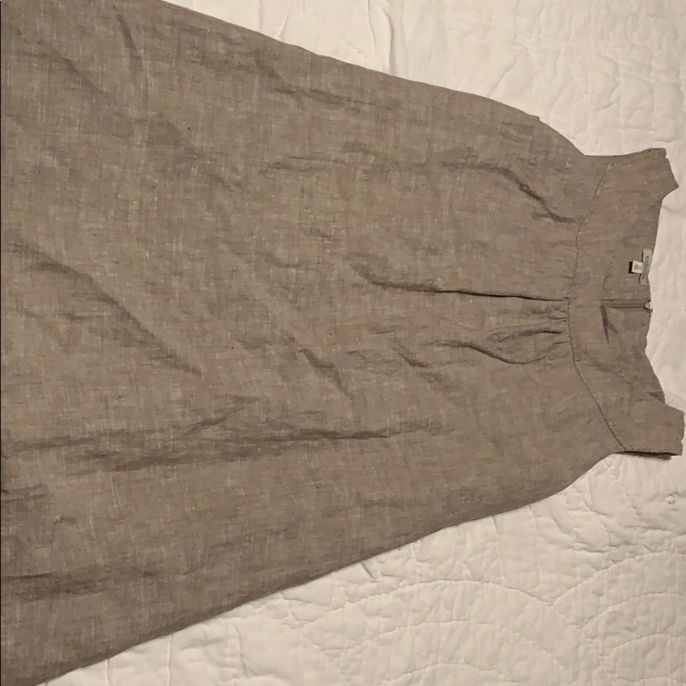 Khaki linen dress